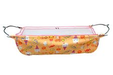 Sunflower Soft Cloth Swing New Born Baby Cradle/Ghodiyu/Khoyu Hammock in Cool Cotton with Net, (with Steel Hanger) Orange