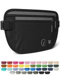 Vantamo Money Belt For Travel Hidden, RFID Protected Waist Wallet, Fits Passport & Phone with cover, Black Gray, Money Belt