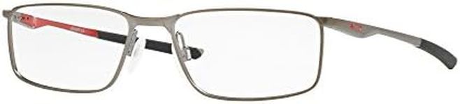 Oakley Men's OX3217 Socket 5.0 Rectangular Prescription Eyeglass Frames, Satin Brushed Chrome/Demo Lens, 55 mm