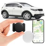 HONGTOP H GPS Tracker for Car, 1PCS Real Time Mini Hidden Tracker Device for Car with Magnetic Case, Vehicles Tracker Works with Find My (iOS Only) APP, No Monthly Fee (Black)