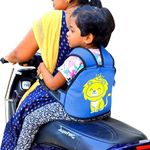 Younique -Two Wheeler Kid’s/Child bike Safety Seat Belt with ADJUSTABLE Straps & DOUBLE LOCKS for Child Safety. Two Wheeler Safety Belt for Kids – Bike Scooter Scooty 2 wheeler safety belt for kids (2-12 years) - Blue