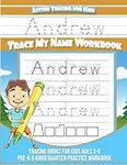 Letter Tracing for Kids Andrew Trace my Name Workbook: Tracing Books for Kids ages 3 - 5 Pre-K & Kindergarten Practice Workbook