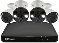 Swann Professional NVR Security System with 2TB HDD, 4 Camera 8 Channel, PoE, 4K UHD, Face Recognition, Indoor Outdoor Wired CCTV, Colour Night Vision, Heat Motion Sensing, Spotlights, 887802B2FB