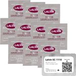 Lalvin EC-1118 Wine Yeast (10 Pack) - Champagne Yeast - Make Wine Cider Mead Kombucha At Home - 5 g Sachets - Saccharomyces cerevisiae - Sold by CAPYBARA Distributors Inc.