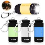 Mini LED Torch for Kids - 4 Pcs Small Torch Keyring, Mini Flashlight, Small LED Flashlight Keychain, USB Rechargeable Small LED Flashlight, Kids Colorful Pocket Torch Flashlight for Outdoors, Camping