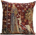 Charlotte Home Furnishings Couch Pillow Covers for Living Room 16x16 in Boho Throw Pillow Cover for Bedroom Decor Belgian Medieval Tapestry Decorative Sofa Pillow Covers Soft Cotton Jacquard Woven