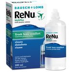 ReNu MultiPlus Multi-Purpose Travel Contact Lens Solution, 100ml Flight Pack, for Soft Contact Lenses, Moisturise, Remove Protein, Clean, Disinfect, Lubricate, Rinse and Store, Lens Case Included