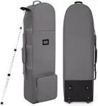 DAREKUKU Golf Travel Bags for Airlines with Adjustable Support Rod and Detachable Shoulder Straps, Soft Foldable Golf Club Travel Covers, 900D Heavy Duty Oxford (Shoulder with Support Rod, Grey)