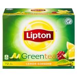 Lipton Lemon Ginseng Green Tea - 72 Count (Pack of 1), 100% Rainforest Alliance Certified, Caffeinated