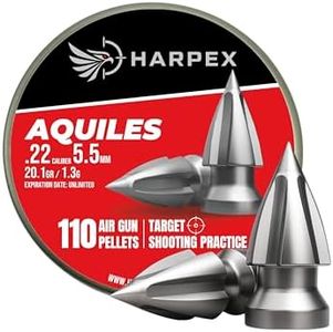 Harpex Aquiles .22 Cal Airgun Pellets – 20.1 Grain Pointed Arrow Head Design – High Penetration Lead Pellets for Target Shooting, Small Game & Precision Performance (110 Count)