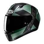 HJC C10 Tez Full Face Motorcycle Helmet Motorbike Scooter ACU Gold Crash Lid Khaki Green (M)