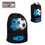 Whackk Blitz Soccer|Football Equipment Bags|Basketball Volleyball Throwball Drawstring Backpack Bags|Shoes Mobile Bottle Holder Pocket|Sports Men Boys Bag|Dori Backpack |Gym Bag|Kitbag Kit Bag (Black)