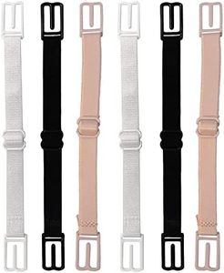6 Sangles de Soutien-Gorge, arrêt Coulissant, support de Soutien-Gorge réglable avec Sangles de Connexion, élastique Doux et Confortable Soutien-Gorge Convient à Toutes Les Tailles (Noir/teint/Blanc)