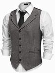 COOFANDY Vest for Men Dressy Suit Vests Slim Fit Casual Waistcoats, Dark Charcoal, XL