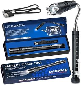 Rechargeable Magnetic Pickup Tool, Telescoping Magnetic Flashlights with Extendable Magnet Stick, Fathers Day Dad Gifts, Birthday Day Gifts for Him, Cool Gadgets Gifts for Men, Dad, Husband, Boyfriend