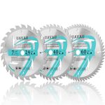 UAVAU 7 1/4" Circular Saw Blade - 24T&40T&60T Combo Saw Blade with 5/8" Arbor, TCT Saw Blade Set for Finish Cutting Wood, Plastic, Composite Materials, Fit for Dewalt Craftsman Ryobi Milwaukee, 3Packs