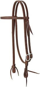 Weaver Leather Working Tack Straight Browband Stainless Steel Single Buckle Headstall, Oiled Canyon Rose, 5/8"