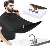 ztarraum Beard Bib Beard Apron, Beard Gather，Shaving and Trimming, Non-Stick Grooming Cloth with 2 Suction Cups, Best Gifts for Men，Christmas present, Black, SIZE5