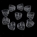 Jhintemetic® - Pack of 25 Plastic Acrylic Heart Shape Tealight Cups Holders with 25 Candle Wicks (1-Inch) for DIY Candle Making (Pack of 25, Heart Shape)