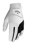 Callaway Golf Men's Weather Spann Premium Synthetic Golf Glove (Medium , Two-Pack, White, Worn on Left Hand)