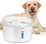 NPET Dog Water Fountain, 5L Automatic Dog Drinking Fountain, Dog Fountain with LED Light, Pet Drinking Fountain with Adjustable Brightness and Controllable Pump for Adult Cats and Dogs, DF20