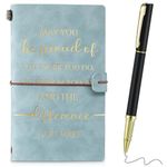 Tenare A6 Inspirational Notebook and Pen, May You Be Proud of the Work You Thank You Gifts PU Leather Appreciation Motivational Journal for Men Women Employee Coworker Nurse Teacher Colleague(Blue)