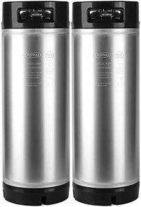 TMCRAFT New 5 Gallon Ball Lock Keg, Stainless Steel Beer Keg with Dual Rubber Handle for Home Brew- 2 Pack