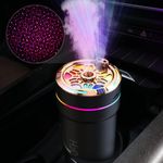 Car Humidifier with Starry Sky Projection - Portable USB Powered Cool Mist Humidifier with LED Night Light for Cars, Office, and Home