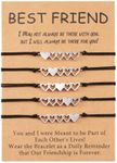 YELUWA 5Pcs Best Friend Friendship Bracelet Sisters BFF Bestie Heart Distance Matching Long Distance Handmade Relationship Bracelets Birthday Gift for Teen Girls Women Mother Daughters