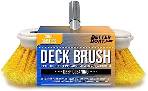 Soft Boat Deck Brush, Heavy-Duty Marine Brush Head, 8" Bristle with Bumper, 3/4" Thread Handle, for RV, Truck, and Auto Cleaning