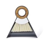 Full Circle Tiny Team Mini Compact Brush & Dustpan Set, Portable Handheld Broom for Quick Cleanups, Ideal for Home, Bathroom, Kitchen Countertops. Bamboo Hand Broom & Small Crumb Sweeper