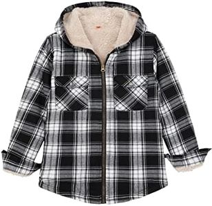 ZENTHACE Toddler Boys Girls Sherpa Fleece Lined Jacket Spring Fall Winter Warm Hooded Sweatshirt Hoodie Flannel BlackW 4T