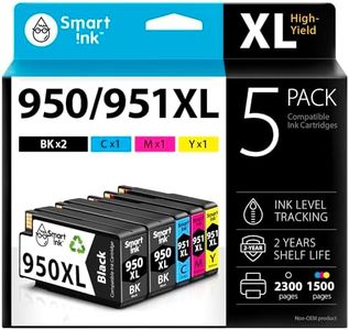 Smart Ink Compatible Ink Cartridge Replacement for HP 950XL 951XL 950 XL 951 XL 5 Pack Combo to use with Officejet Pro 8600 plus 8610 8620 8100 8625 8630 Printers (2 Black & 1 Cyan 1 Magenta 1 Yellow)