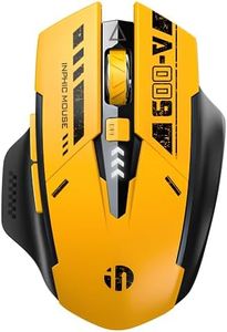 Souris Bluetooth, Souris sans Fil Rechargeable avec Tri-Mode (BT 5.0/4.0+2.4GHz), Niveau de Batterie Visible, Conception Ergonomique - Souris sans Fil silencieuse pour Ordinateur Portable (Jaune)