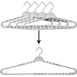 Foshine 4 Pack Extra Large Hangers Big Clothes Hangers Enlarge Adjustable Shoulder 16.5"-26" Drying Hanger Sturdy for Wide Polos Tops Cardigans Quilt Bath Towel Big and Tall Shirts (Light Gray)