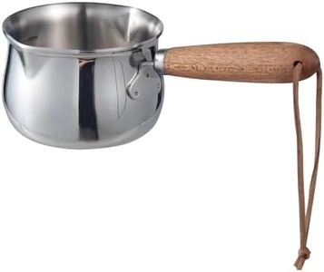 IMEEA Mini Saucepan Milk and Butter Warmer - 8.5oz/250ml Tri-Ply Stainless Steel with Wood Handle for Small Portions