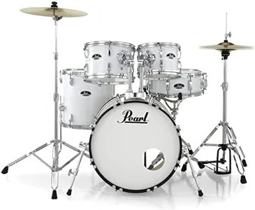 Pearl Roadshow Drum Set 5-Piece Complete Kit with Cymbals and Stands Pure White (RS505C/C33)