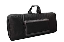 Mexa Keyboard & Piano Case/Cover For Yamaha PSR- S770 / PSR-S750 / PSR-S950 61 Key Heavy Duty Gig Bag (Black with Grey Stripe)