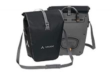 VAUDE Aqua Back bike pannier bag in black, 2 x 24 rear bike rack bag waterproof, cycling bag rear, easy mounting - Made in Germany