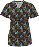 Green Town Scrubs for Women V-Neck Scrub Top - State Pride Prints, 3 Pockets, Easy Care Uniforms, Pennsylvania, Small