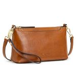 Kattee Leather Crossbody Bags for Women Trendy Small Shoulder Purses and Handbags Wristlet Clutch Wallet with 2 Straps