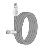 chubbycable Chubby 3.0 Fast Charging Cable Durable Soft Silicone USB C Cable 240W Extra Thick Phone Charger Cord Data Transfer Type C Cable, Gray, Type-C to Type-C, 16.4 FT