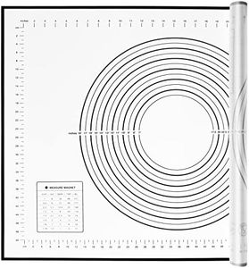 Large Non-Slip Silicone Pastry Mat Non Stick Baking Mat with Measurement Fondant Mat for Silicone Baking Mat, Counter Mat, Dough Rolling Mat,Fondant/Pie Crust Mat (Black, 32x24)