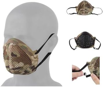 Half Face Mask for Men Tactical Shooting Mask MSK1 Breathable Airsoft Lower Face Protective Mask with Silicone Lining (CP)