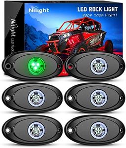 Nilight LED Rock Light 6PCS Green Light Pods Waterproof Under Body Wheel Well Light Exterior Interior Lights for Car Truck Pickups ATV UTV SUV Motorcycle Boat