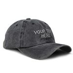 Soft Washed Baseball Cap Custom Personalized Text Cotton Dad Hats for Men & Women Buckle Closure Black