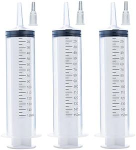 3 Pcs 150ml Large Syringes, Sterile and Individual Sealed, Easy to Use and Clean, Plastic Garden Syringe for Liquid, lip Gloss, Paint, Epoxy Resin, Oil, Watering Plants, Refilling