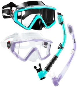Aegend Snorkeling Gear for Adults Youth Kids, Snorkel Mask with Top Dry Valve - Panoramic View Anti-Leak and Anti-Fog with Mesh Bag for Snorkeling, Scuba Diving, Freediving & Swimming