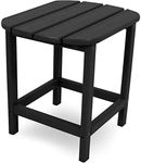 Hanover Outdoor Side Table, Weather and UV Resistant Patio Side Table for Backyard, Porch, Deck, and Patio, Space Saving Outdoor End Table Perfect for Small Outdoor Areas (19" x 15"), Black