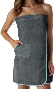 HOMELEVEL Toalla Baño y Sauna Mujer - Toallas de Baño Ducha SPA Gimnasio Piscina con Bolsillo - Toalla de Ducha 100% algodón - Talla Ajustable Universal - Super Absorbente